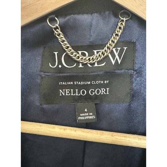 J. Crew Ws Sz 4 Italian Wool Hooded Parka By Nello Gori Black W/Gold Hardware - Picture 3 of 16